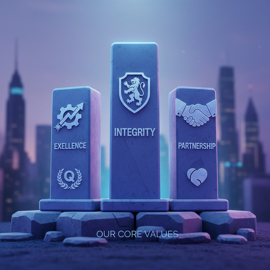 Our core values - integrity, excellence, and partnership