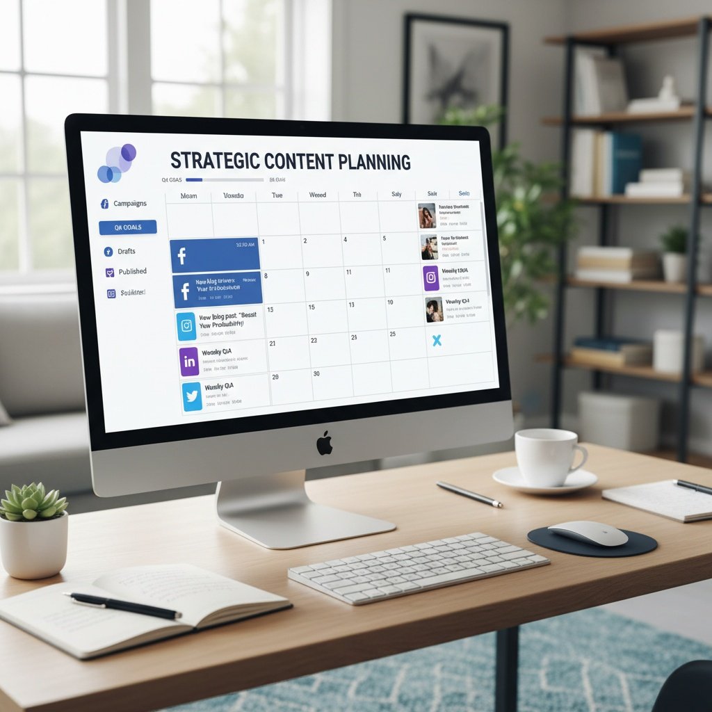 Content calendar planning and scheduling service